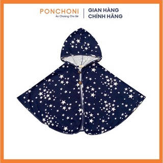[Ảnh thật] - Chính hãng - Áo choàng cotton chống nắng 100% cotton Ponchoni ( Xanh than sao trắng )