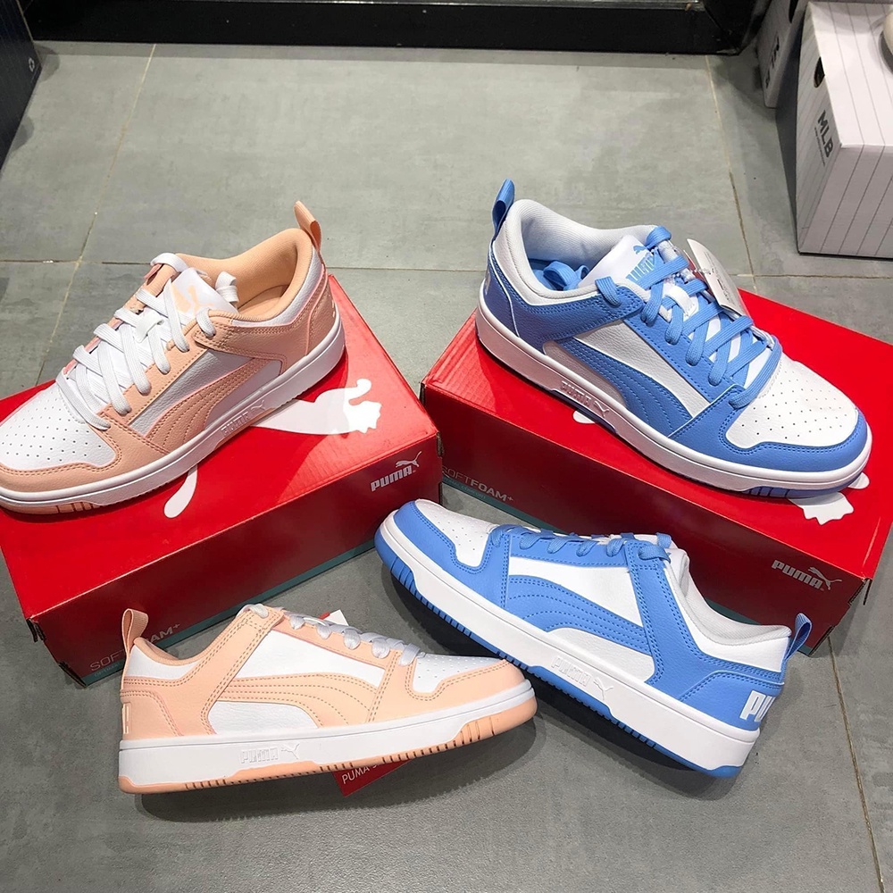 Giày Thể Thao Puma Chính Hãng 🔴SIMPLE SNEAKER🔴 Puma Rebound LO SL Màu Trắng Xanh