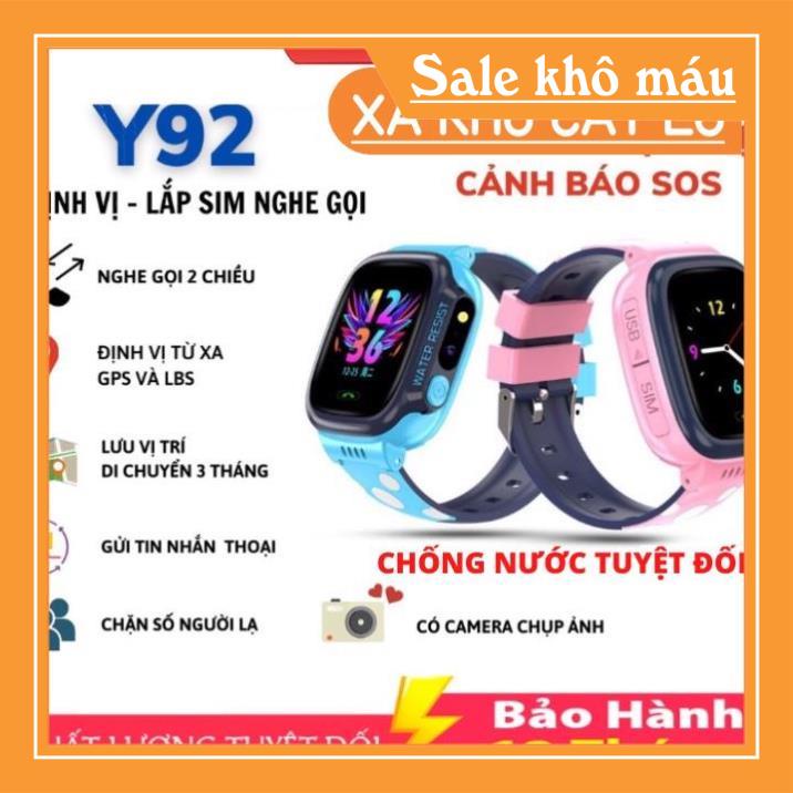 Đồng Hồ Thông Minh Trẻ Em Lắp Sim Y92 Và Q12 Định Vị Nghe Gọi Nhắn Tin Chống Nước Có Tiếng Việt.Bao