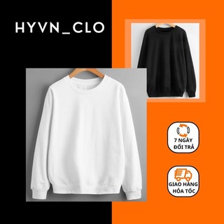 Áo sweater basic nam nữ hyvn_clo nỉ bông dày dặn, áo local brand form rộng size s,m,l,xl