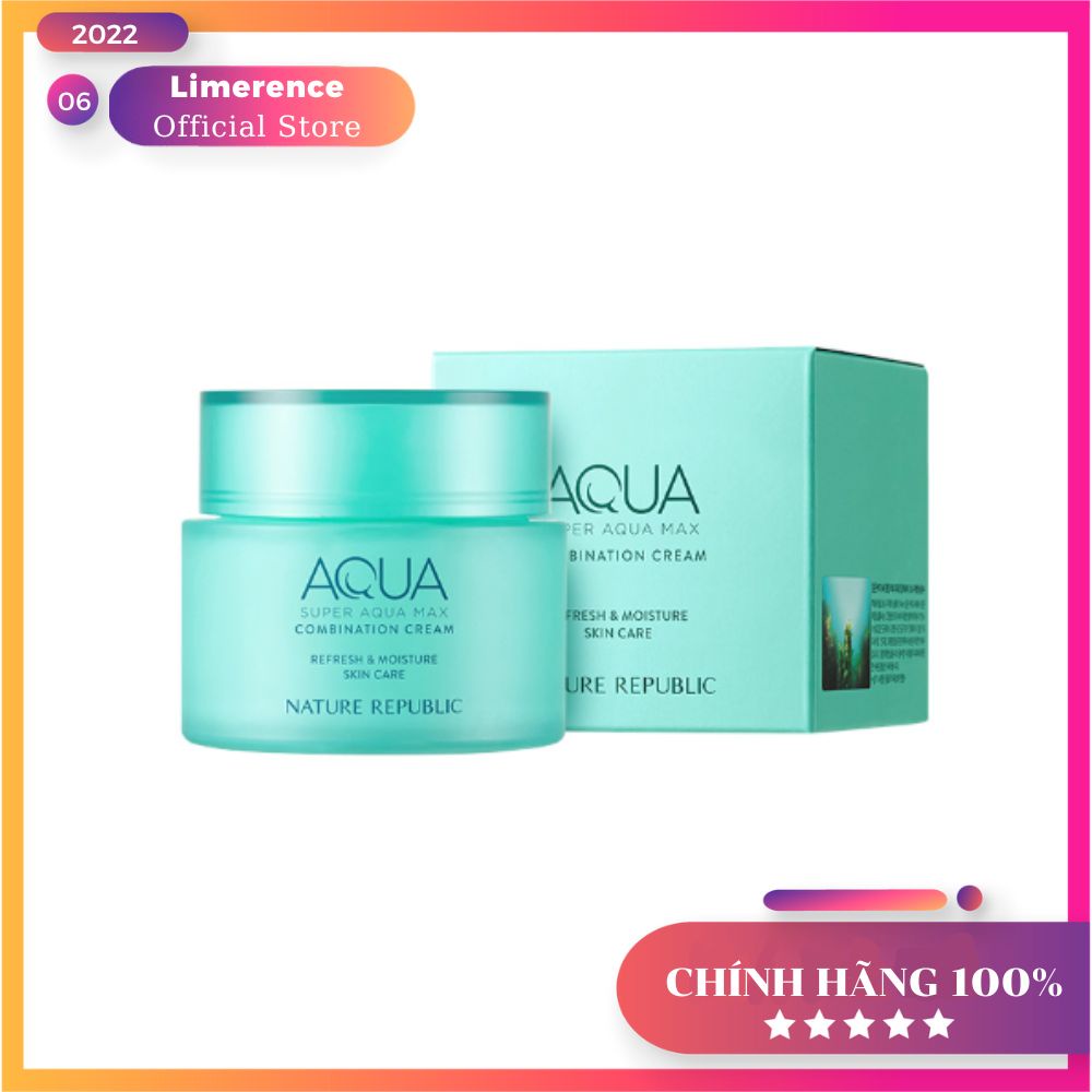 Kem dưỡng ẩm nước biển sâu cho da hỗn hợp Nature Republic Super Aqua Max Combination Watery Cream 80ml