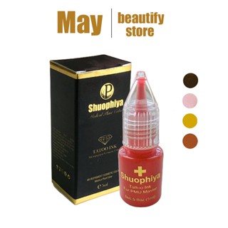 Mực phun xăm môi mày mí Shuophiya chính hãng, mực phun xăm hữu cơ bám nhanh bong đậm lọ 5ml