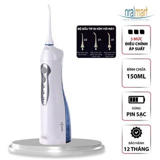 Máy tăm nước cá nhân không dây Waterjet Flosser Cordless Advanced (4 đầu tăm, dùng được cho người niềng răng)