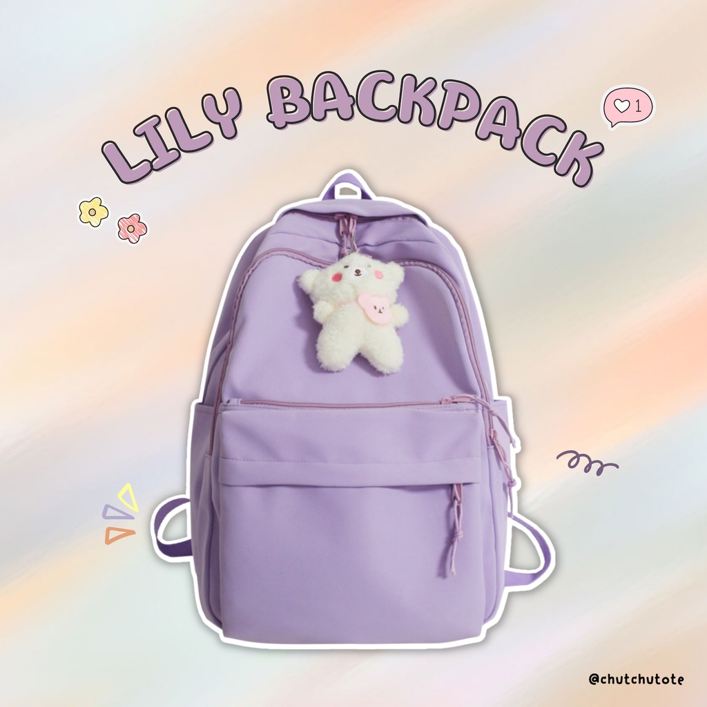 BL253/Lily Backpack - Balo thời trang xinh xắn nhiều ngăn tiện lợi, phù hợp đi học, đựng laptop 15.6inch