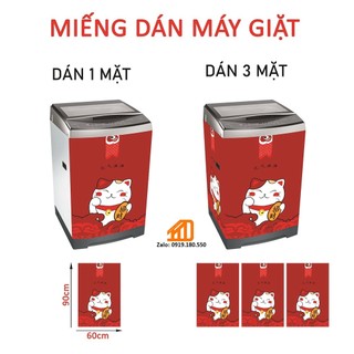 Decal dán máy giặt - tủ lạnh mini MÈO THẦN TÀI (mẫu mới)