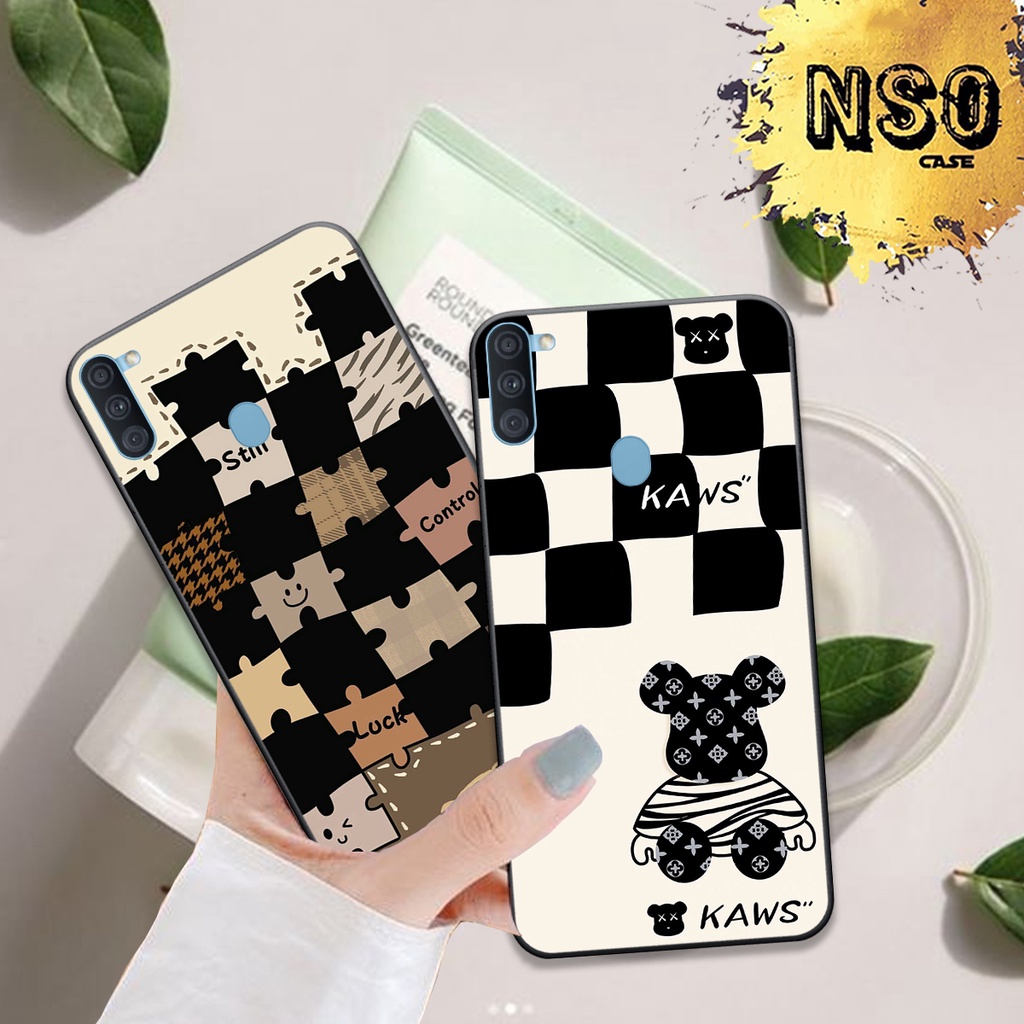 Ốp Samsung A11 - M11In Hình Họa Tiết Ca Rô Kẻ trái tim đẹp dễ thương Hot Trend 2023