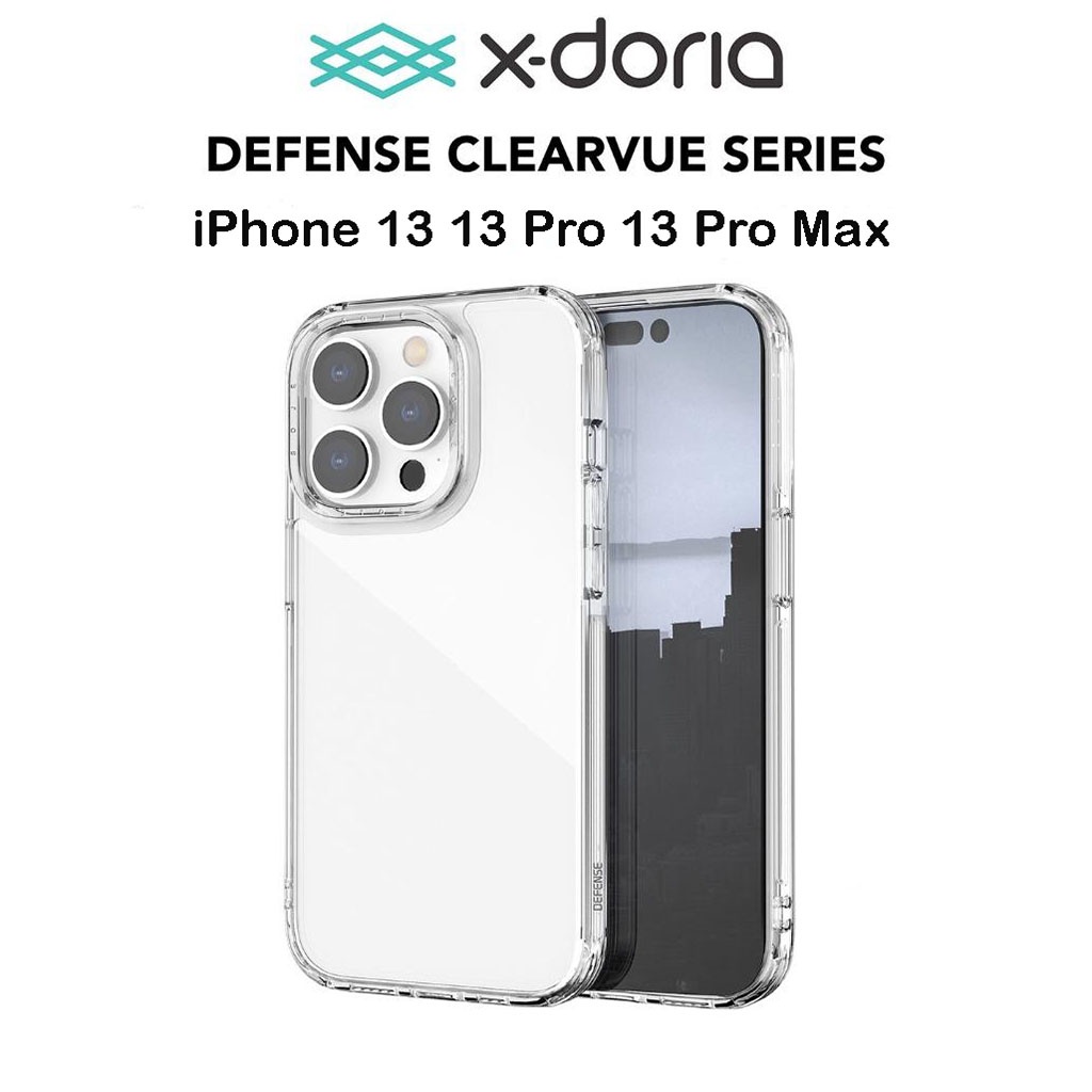 Ốp điện thoại X-Doria Defense ClearVue bằng nhựa PC kết hợp nhựa TPU trong suốt chống sốc cho iP 13 13 Pro 13 Pro Max