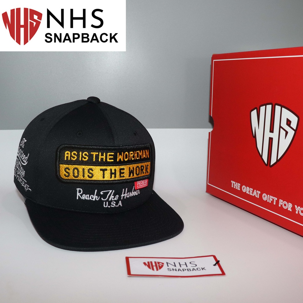 Nón NHS Snapback Tuyệt Đỉnh Thêu So Work Đen Pre006s