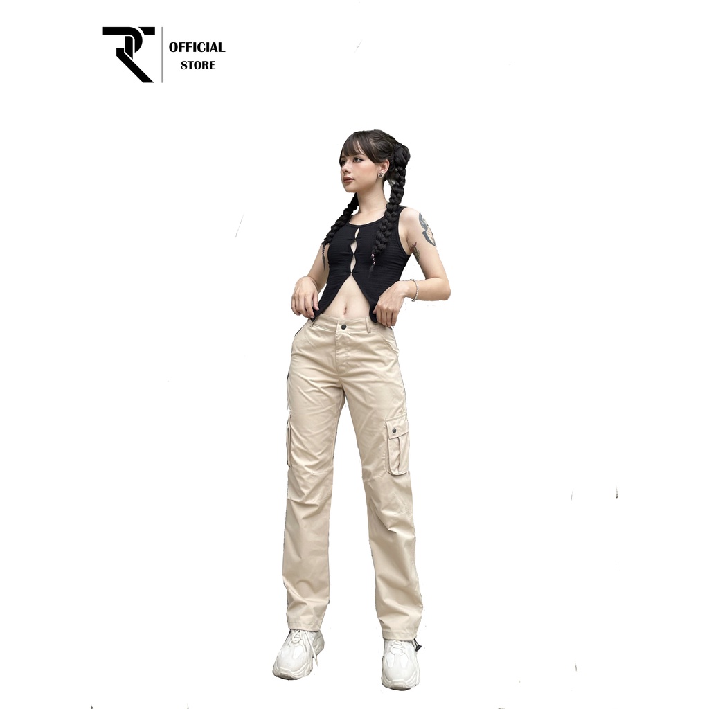 Quần kaki thời trang nữ TR Design túi hộp, ống rộng xuông dài trơn, quần Jogger Túi Hộp chất vải dày dặn cao cấp