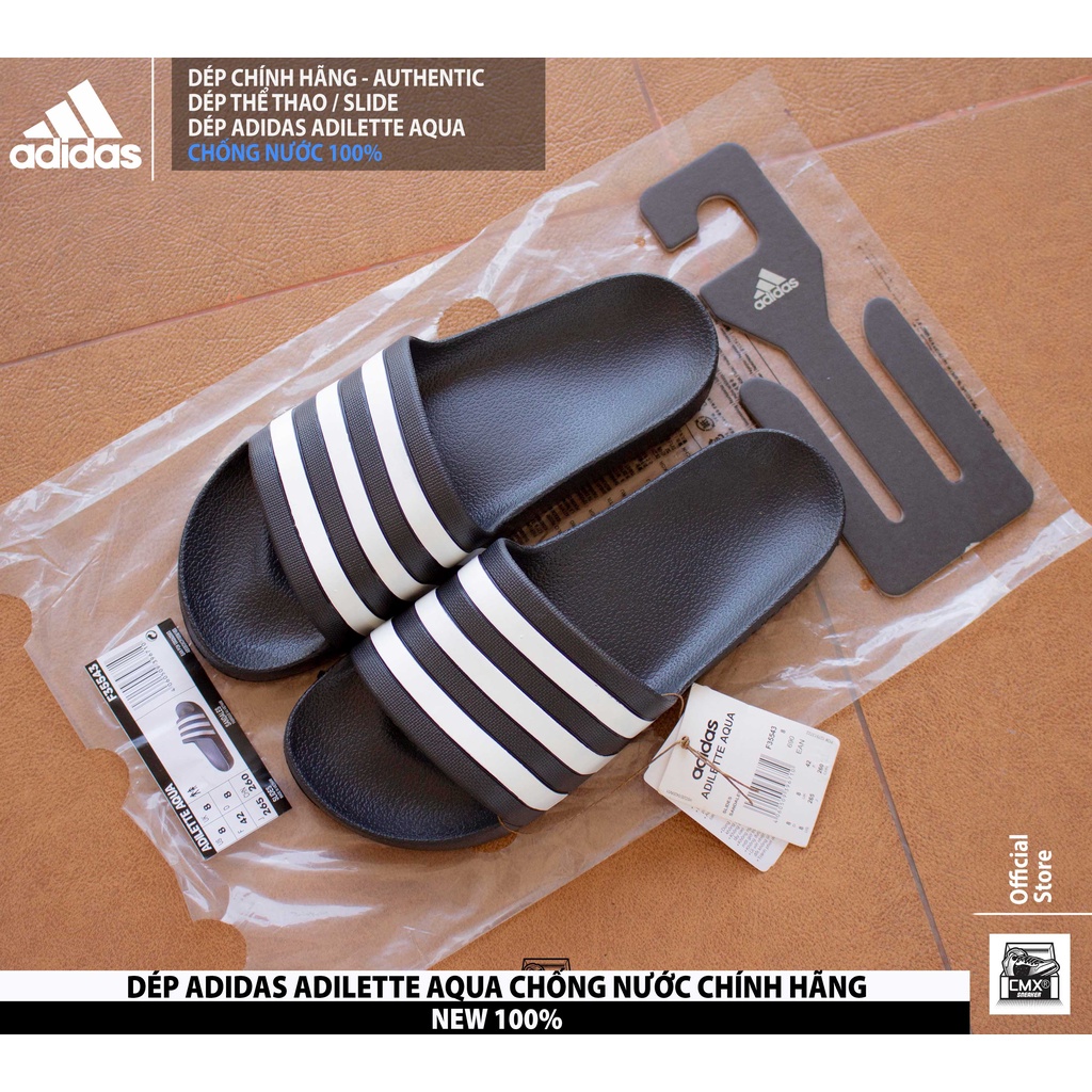😘  Dép 𝘼𝒅𝙞𝒅𝙖𝒔 Adilette Aqua QUAI NGANG CHỐNG NƯỚC