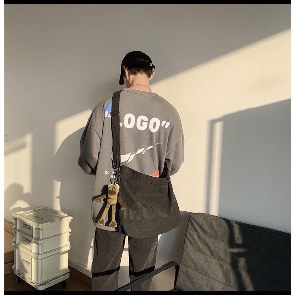 TÚI TOTE ĐEO CHÉO NAM NỮ MOOD VẢI CANVAS PHONG CÁCH ULZZANG UNISEX
