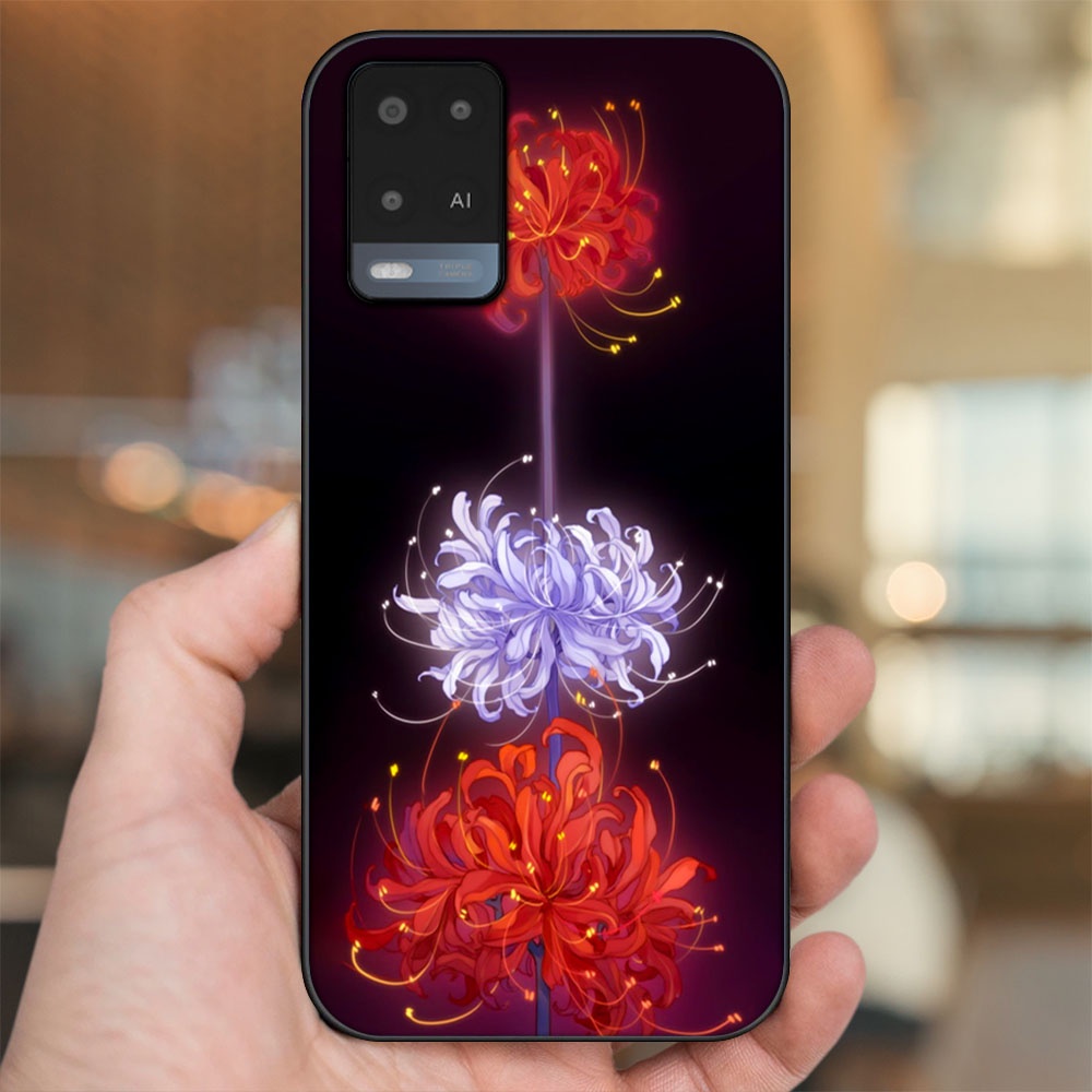 Ốp lưng Oppo A54 4G, A54 5G viền đen in hình Hoa Bỉ Ngạn Hoa Mạn Đà La