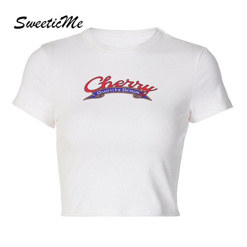 Áo Thun Tay Ngắn Cổ Tròn Dáng Ôm In Họa Tiết Thời Trang 2022 Cho Nữ