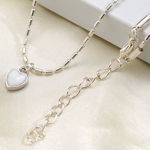 1 Vòng cổ Bạc Mặt Đá Mắt Mèo Đơn Giản Thời Trang Cá Tính Dành Cho Nữ Và Bé Gái