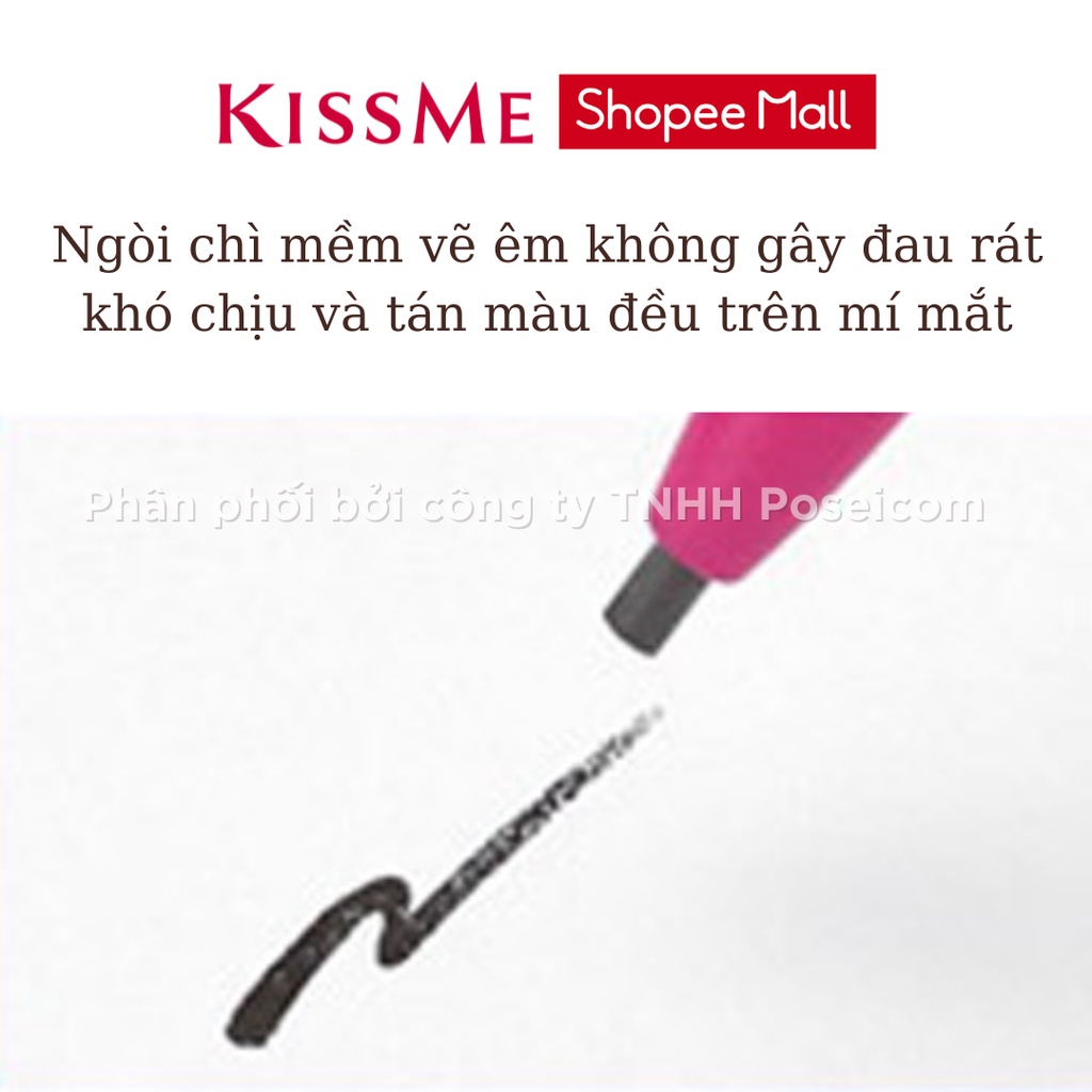 Bút chì kẻ mí mắt hai đầu Kissme lõi siêu mịn lâu trôi không thấm nước Kissme Heroine Make Quick Eyeliner 0.1g