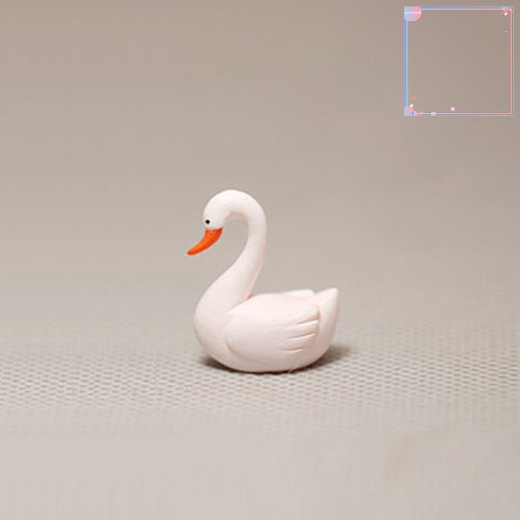 Set 2 Mô Hình Thiên Nga Mini Giả Dùng Trang Trí Tiểu Cảnh DIY dv3 2 Món