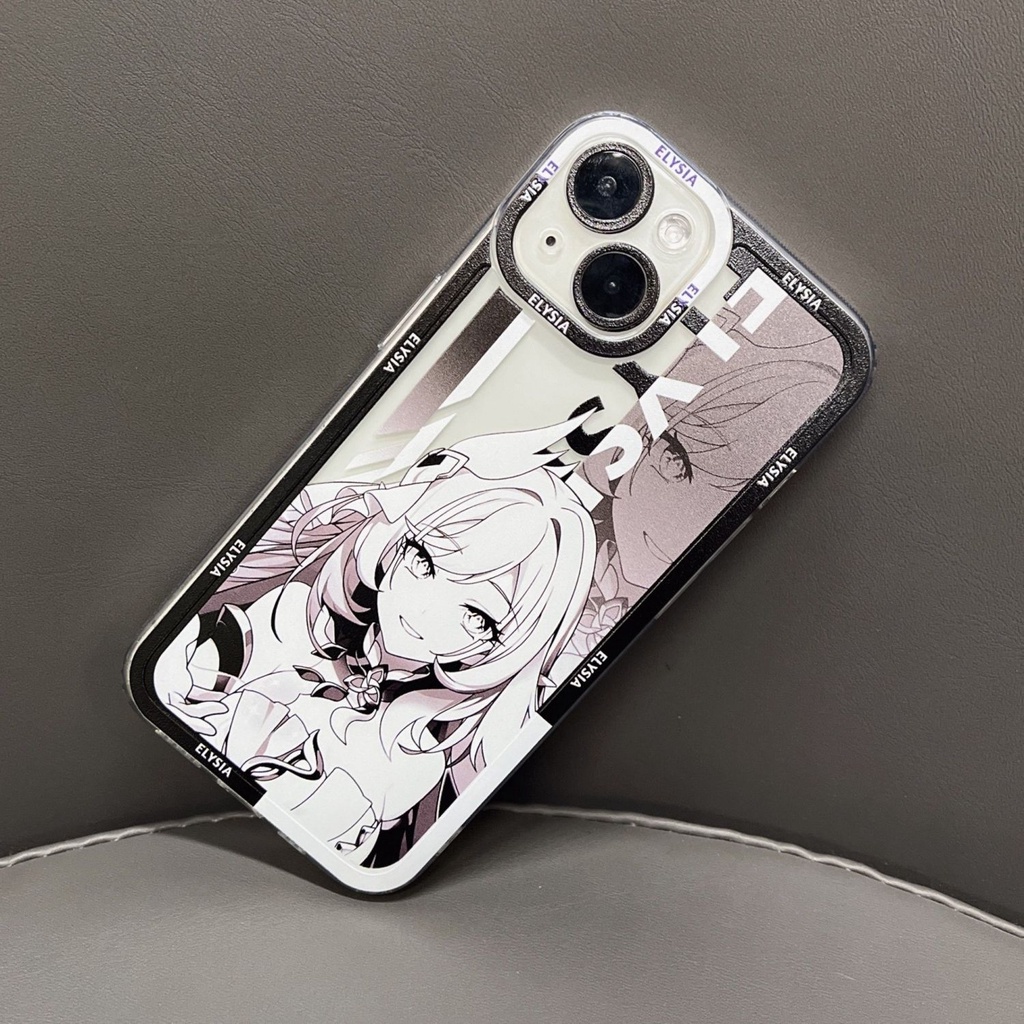 Honkai Impact 3 Compatible with iPhone 13 Apple 14 Laser Black and White Elysia Elysia Angel Eyes Clear Anime Phone Case Full Package