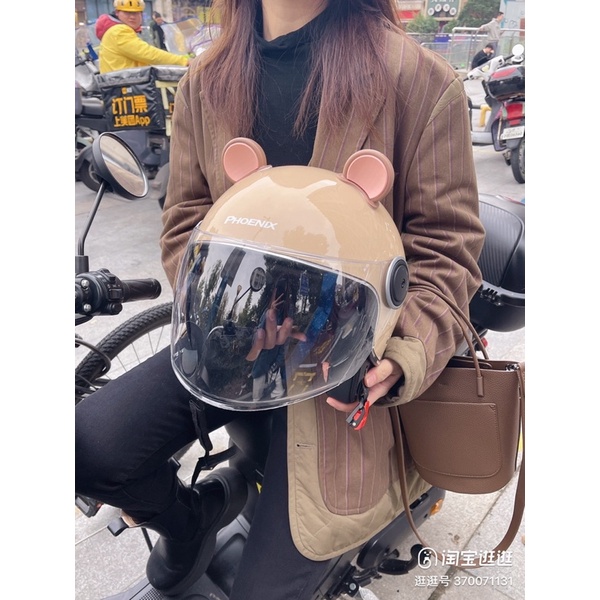 Mũ Bảo Hiểm 3/4 PHOENIX Đạt Tiêu Chuẩn 3C Cao Cấp - Cáo Đeo Nơ