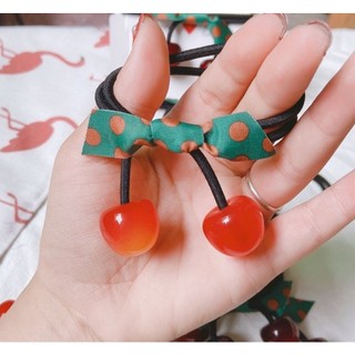 Cột tóc Cherry Giáng Sinh 2 màu đậm nhạt