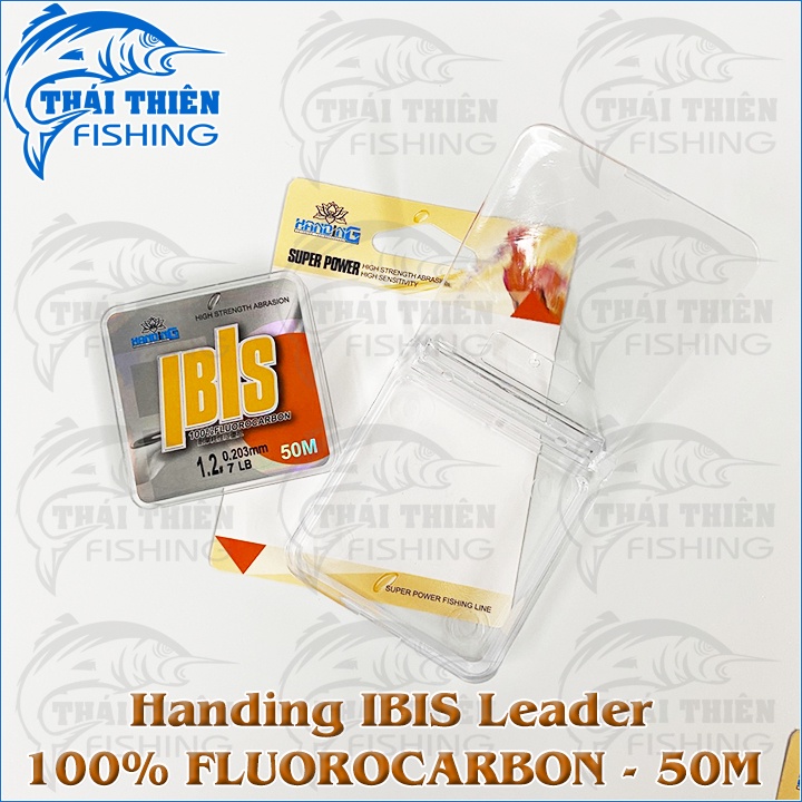 Dây Câu Cá Leader Handing IBIS 100% Fluoro Carbon Cuộn 50m Dùng Làm Thẻo Câu Đài