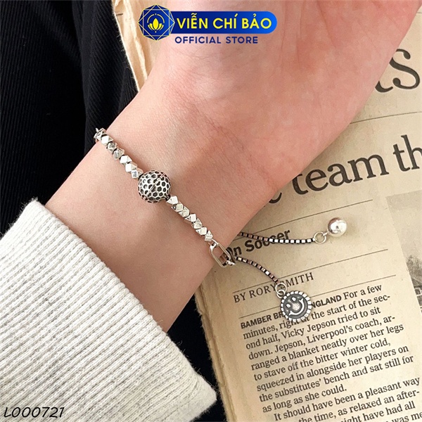 Lắc tay khóa gấu mặt cười chất liệu bạc Thái 925 thời trang phụ kiện trang sức Viễn Chí Bảo L000721