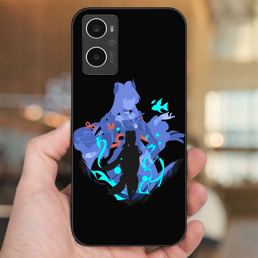 Ốp lưng Oppo A96 4G viền đen in hình Sangonomiya Kokomi Genshin Impact