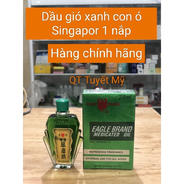 Dầu Gió Xanh Singapore Hiệu Con Ó 1 Nắp 24ml
