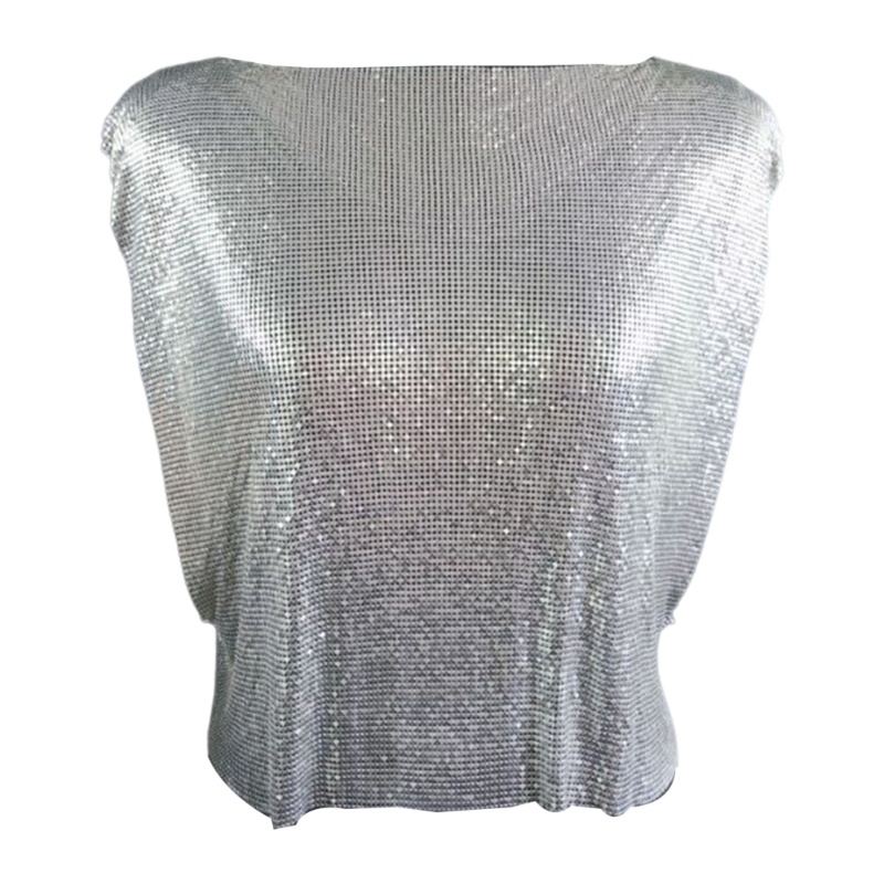 Áo Croptop Sát Nách Dáng Rộng Đính Kim Sa Lấp Lánh Thời Trang Cho Nữ