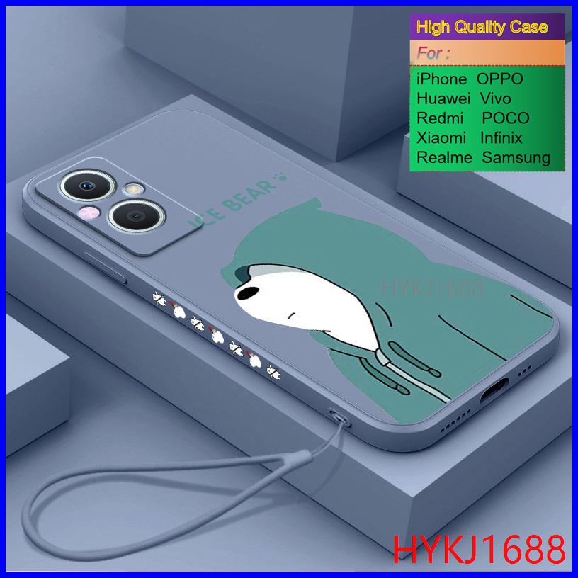 Ốp lưng OPPO Reno 8Z 5G ốp lưng OPPO Reno 7Z 5G Ốp Điện Thoại tpu Silicon Hình Gấu Và Mũ Cho OPPO Reno7 Z Reno8 Z Reno 7Z 8Z Reno 7 8 Z 5G HBX