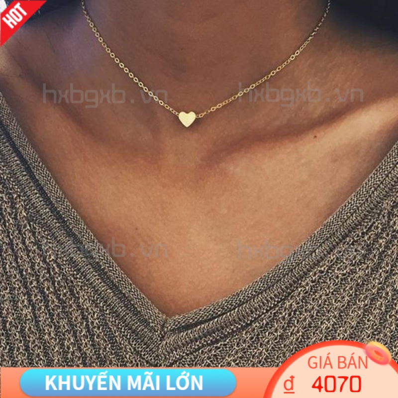 Vòng Cổ Choker Mặt Hình Trái Tim Dễ Thương Đơn Giản Cho Nữ [hxbgxb]