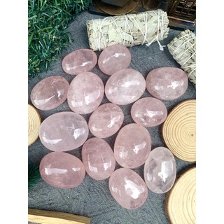 Palm đá màu hồng trong - rose quartz | palm đá thanh tẩy, sưu tầm, healing| cada decor