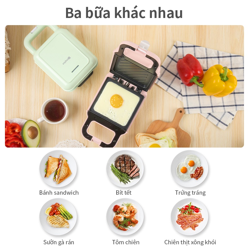 INSSA Máy làm bánh mì sandwich máy làm bánh thức ăn nhẹ đa chức năng nhanh gọn tiện lợi