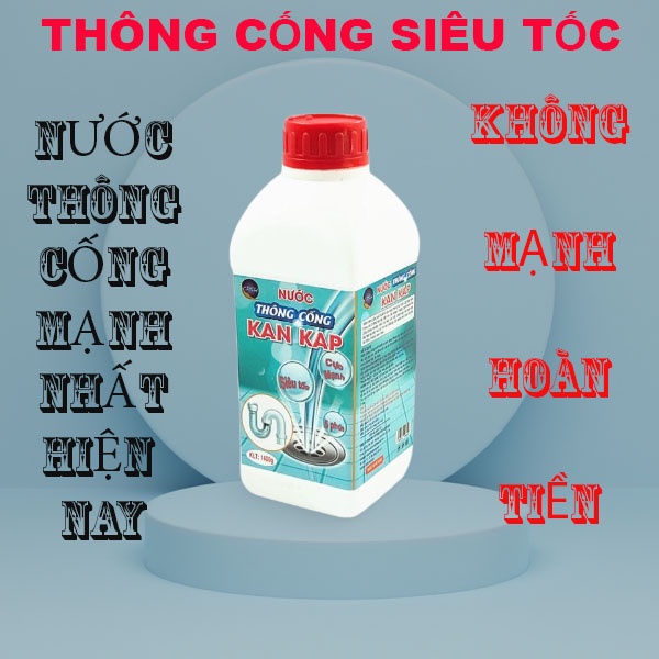 Nước thông cống chính hãng cực mạnh đánh tan mọi vật cản gây tắc nghẽn, nước thông tắc đường ống cống thoát siêu tốc