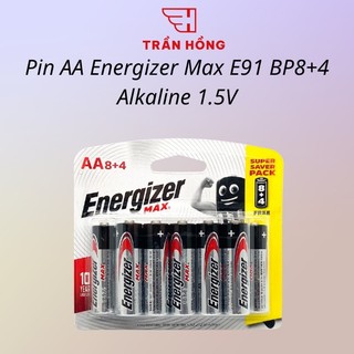 Pin AA Energizer Max E91 BP8+4 Alkaline 1.5V