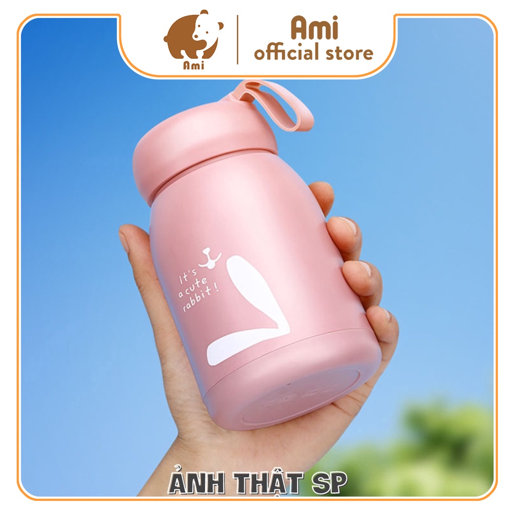 Bình đựng nước giữ nhiệt lõi thuỷ tinh bọc nhựa lúa mạch dung tích 330ml