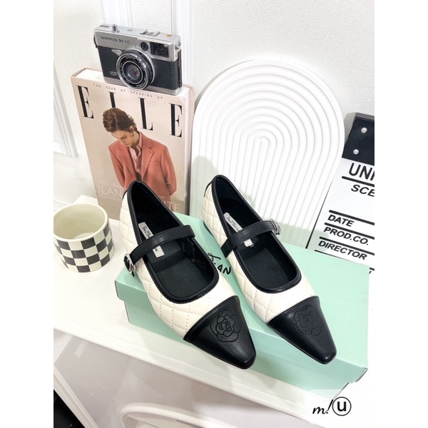 Giầy Bệt Mũi Nhọn Trắng Đen Full Size 35-39  -  By Anh Dinh Phuong