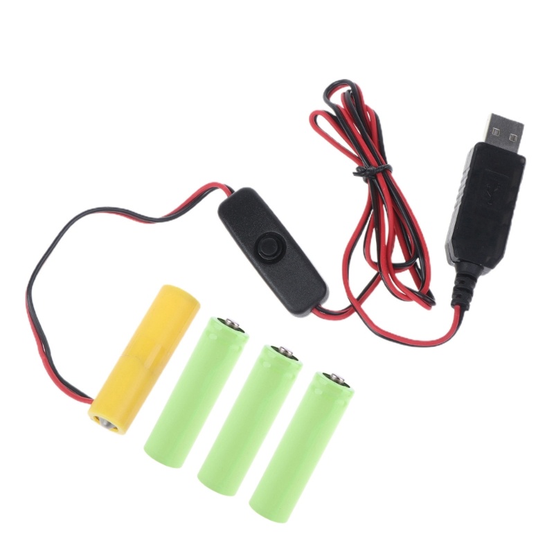 Dây Cáp Nguồn usb 6v aa Có Công Tắc Chuyển Đổi usb Sang Pin 6v aa lr6 am3 Dành Cho Đèn led