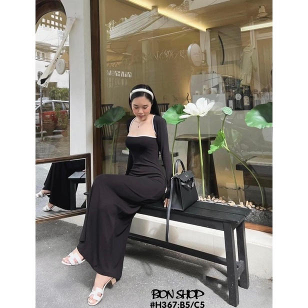Đầm dài kèm khoác viền 55-90kg