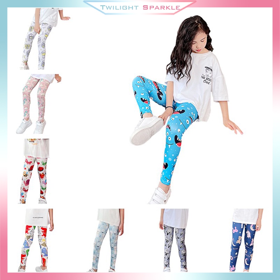 Legging in hoa mùa hè cho trẻ em chất liệu cotton thoải mái
