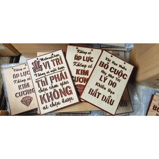 TRANH GỖ TREO TƯỜNG 3 BỨC VỀ CHÂM NGÔN SỐNG