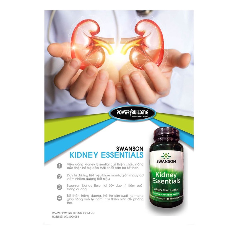 Thực phẩm chức năng-Hỗ trợ thanh lọc thận Kidney Essentials 60v