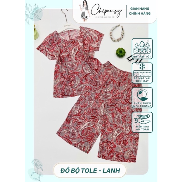 Đồ Bộ Nữ Mặc Nhà Đi Chơi Tone Lanh 𝐂𝐡𝐢𝐏𝐚𝐧𝐬𝐲 F21 VNXK Quần Lửng Ống Rộng Vải Cao Cấp Thoáng Mát Giá Rẻ