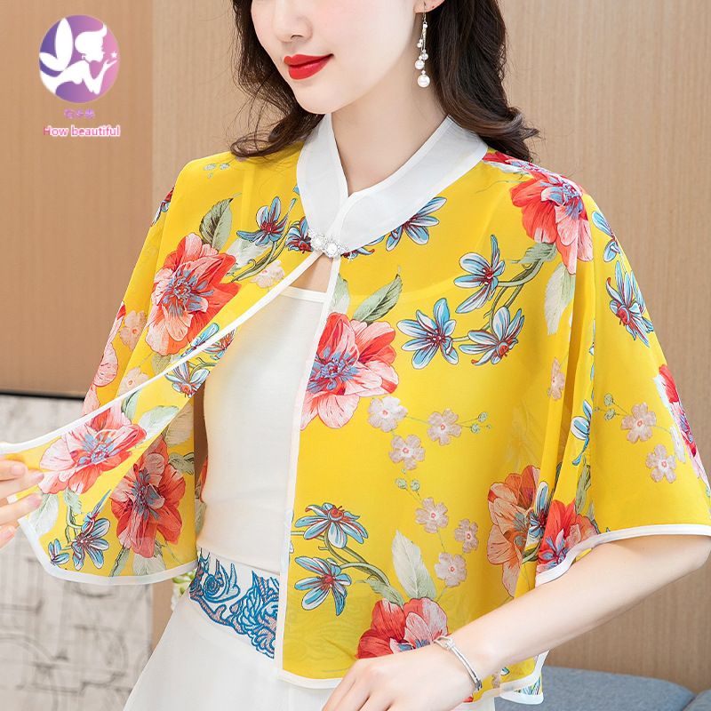 Áo Choàng Voan In Họa Tiết Xinh Xắn Theo Phong Cách Mùa Hè Dành Cho Nữ