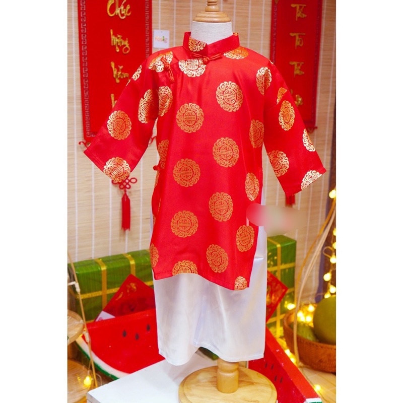 Bộ áo dài truyền thống kèm mấn cho bé trai