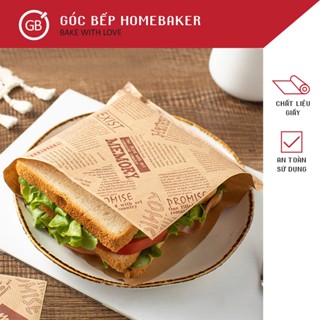 Set 50 túi giấy đựng bánh mì tam giác - Giấy gói bánh mì sandwich - Giấy gói hamburger GBDB005