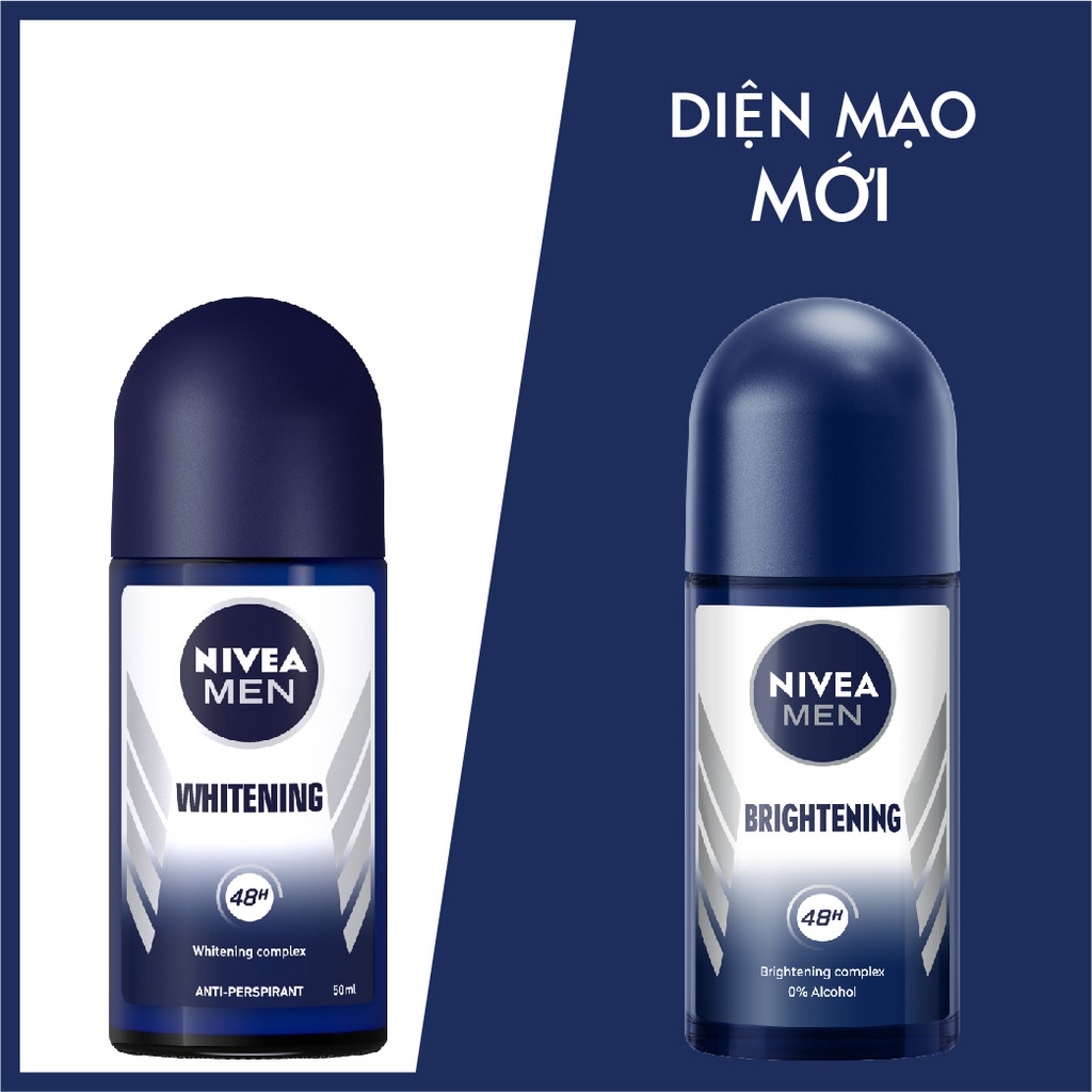 Lăn Ngăn Mùi NIVEA MEN Brightening Sáng Da (50 ml) - 83748