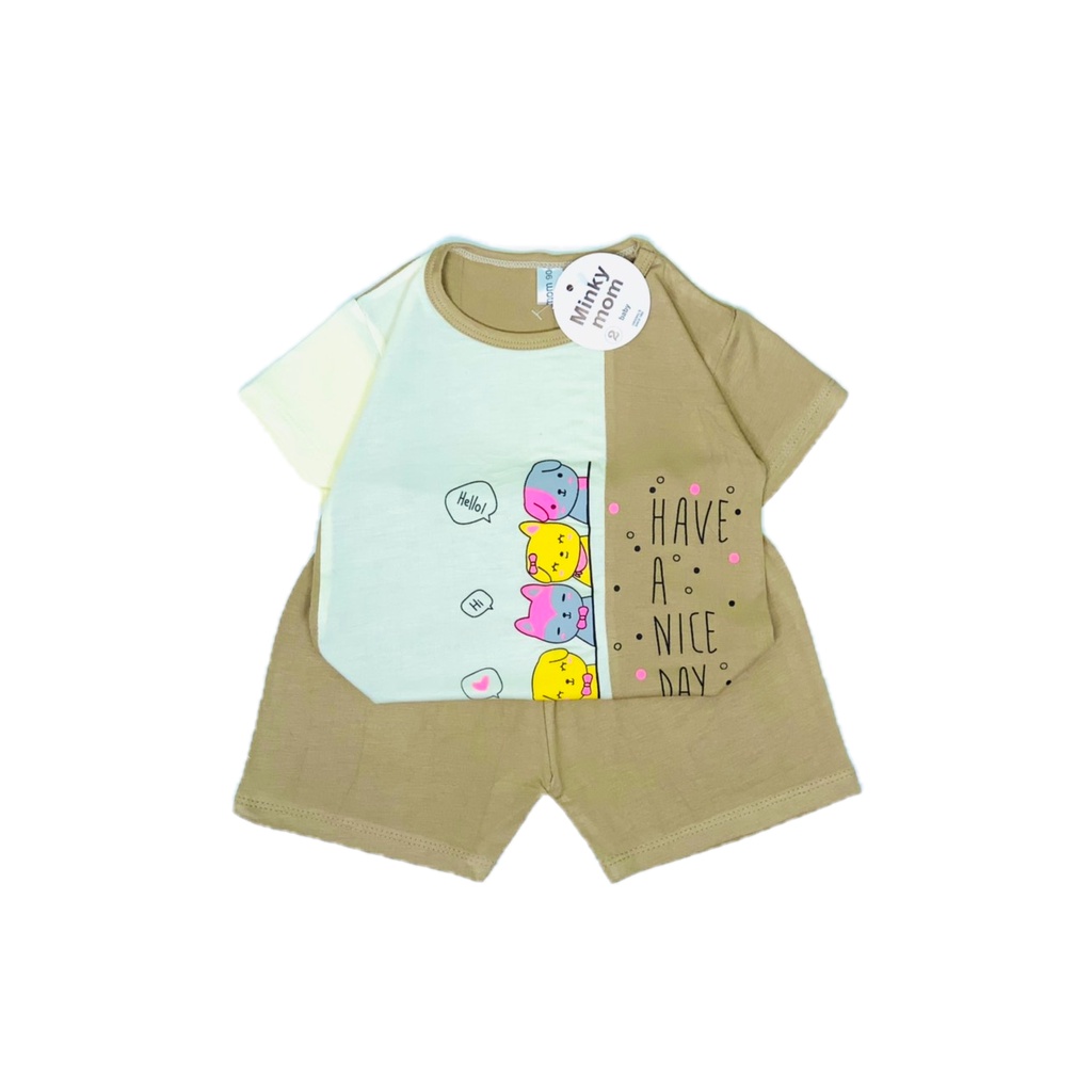 Quần áo bé trai và bé gái tay ngắn chất liệu thun lạnh thoáng mát size 90-130cm