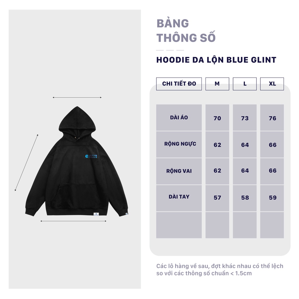 Áo hoodie local brand Blue Glint City Cycle da lộn form rộng oversize unisex