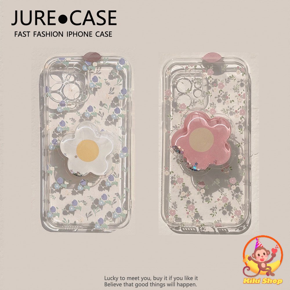 Cho IPhone 14 Ốp Điện Thoại Dẻo Trong Suốt Họa Tiết Hoa Lấp Lánh Chống Sốc / Bụi Bẩn Kèm Giá Đỡ Cho IPhone 11 12 13 14 Pro Max 14 Plus