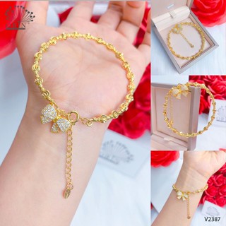 Vòng tay nữ, vòng bi đính charm hình nơ cao cấp Orin V2387